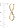 Thumbnail Image 2 of 40.0mm Glitter Enamel Twist Teardrop Hoop Earrings in Hollow 10K Gold