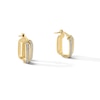 Thumbnail Image 1 of 20.0mm Glitter Enamel Twist Square Hoop Earrings in Hollow 10K Gold