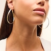 Thumbnail Image 2 of 60.0mm Diamond-Cut Twist Wave Hoop Earrings in Hollow 10K Gold