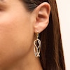 Thumbnail Image 2 of Glitter Enamel Rope-Textured Twist Drop Earrings in Hollow 10K Gold