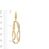 Thumbnail Image 1 of Glitter Enamel Rope-Textured Twist Drop Earrings in Hollow 10K Gold