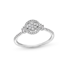 1/5 CT. T.W. Diamond Marquise-Shaped Cluster Promise Ring in Sterling Silver with 14K Gold Plate