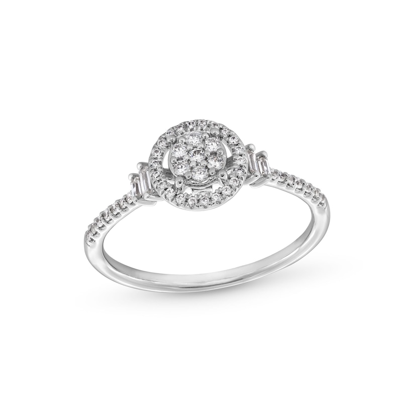 1/5 CT. T.W. Diamond Marquise-Shaped Cluster Promise Ring in Sterling Silver with 14K Gold Plate