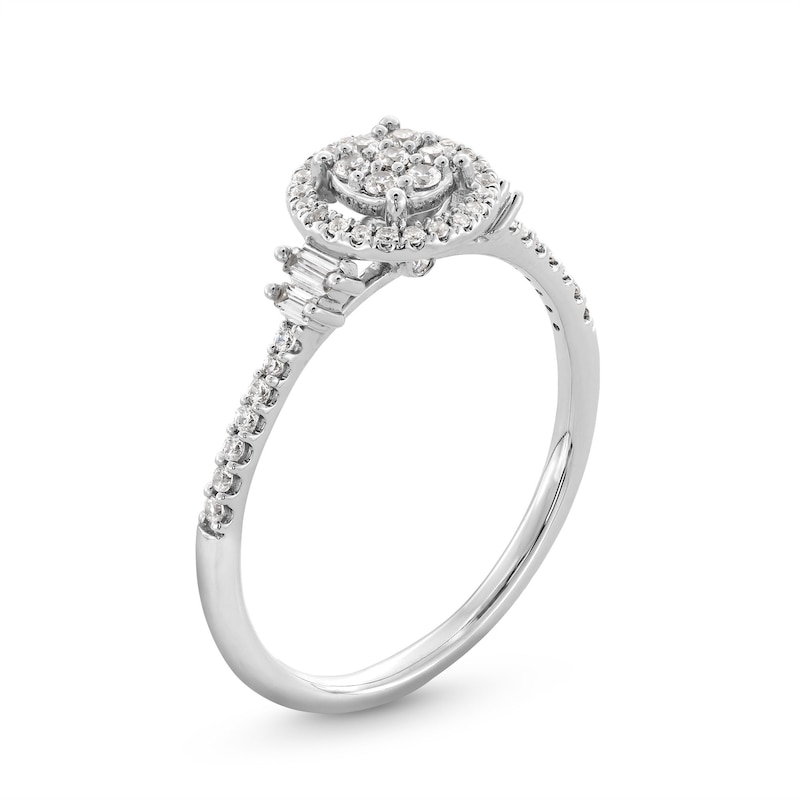 1/5 CT. T.W. Diamond Marquise-Shaped Cluster Promise Ring in Sterling Silver with 14K Gold Plate