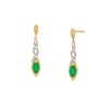 Thumbnail Image 1 of Marquise Emerald and 1/20 CT. T.W. Diamond Twist Drop Earrings in 10K Gold