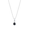 Thumbnail Image 1 of 5.0mm Blue Sapphire and Diamond Accent Tri-Top Pendant in 14K White Gold