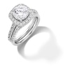 Thumbnail Image 3 of 3 CT. T.W. Certified Lab-Created Diamond Cushion-Shaped Frame Bridal Set in 14K White Gold (F/VS2)