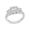 Thumbnail Image 1 of 1 CT. T.W. Diamond Frame Three Stone Vintage-Style Engagement Ring in 10K White Gold