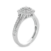 Thumbnail Image 1 of 1/2 CT. T.W. Cushion-Shaped Multi-Diamond Frame Split Shank Vintage-Style Engagement Ring in 10K White Gold