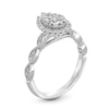 Thumbnail Image 1 of 1/2 CT. T.W. Pear-Shaped Multi-Diamond Frame Scallop Shank Vintage-Style Engagement Ring in 10K White Gold