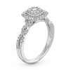 Thumbnail Image 1 of 1/2 CT. T.W. Cushion-Shaped Multi-Diamond Frame Twist Shank Engagement Ring in 10K White Gold