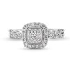 Thumbnail Image 2 of 1/2 CT. T.W. Cushion-Shaped Multi-Diamond Frame Twist Shank Engagement Ring in 10K White Gold