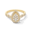 Thumbnail Image 1 of 1/2 CT. T.W. Pear-Shaped Multi-Diamond Frame Twist Shank Engagement Ring in 10K Gold