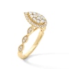 Thumbnail Image 3 of 1/2 CT. T.W. Pear-Shaped Multi-Diamond Frame Scallop Shank Vintage-Style Engagement Ring in 10K Gold