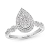 Thumbnail Image 0 of 1/2 CT. T.W. Pear-Shaped Multi-Diamond Frame Twist Shank Engagement Ring in 10K White Gold