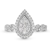 Thumbnail Image 4 of 1/2 CT. T.W. Pear-Shaped Multi-Diamond Frame Twist Shank Engagement Ring in 10K White Gold