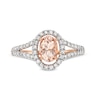 Thumbnail Image 3 of Oval Morganite and 1/4 CT. T.W. Diamond Open Frame Split Shank Ring in 10K Rose Gold