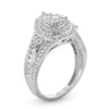 Thumbnail Image 1 of 1 CT. T.W. Pear-Shaped Multi-Diamond Double Frame Tri-Sides Split Shank Engagement Ring in 10K White Gold