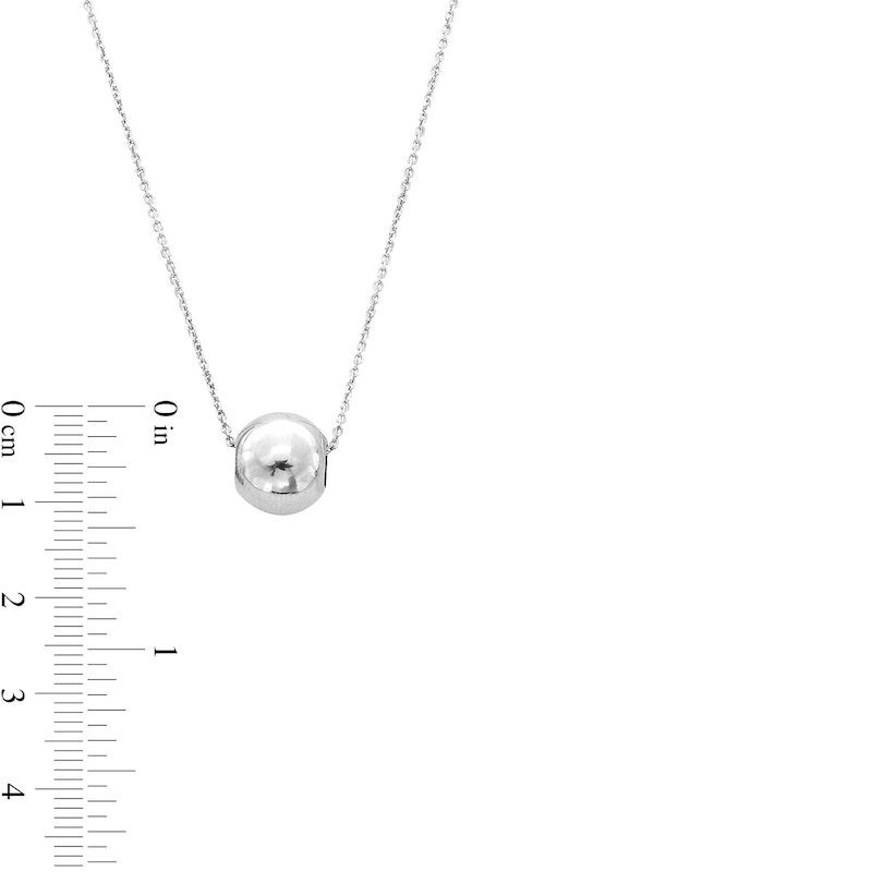 Main Image 3 of Polished Bead Pendant and Half-Bead Stud Earrings Set in Hollow Sterling Silver - 20”