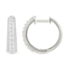 Thumbnail Image 3 of 1/2 CT. T.W. Lab-Created Diamond Graduated Triple Row Small Hoop Earrings in Sterling Silver