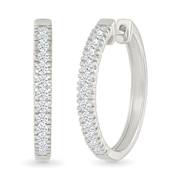 1 CT. T.W. Lab-Created Diamond Hoop Earrings in Sterling Silver