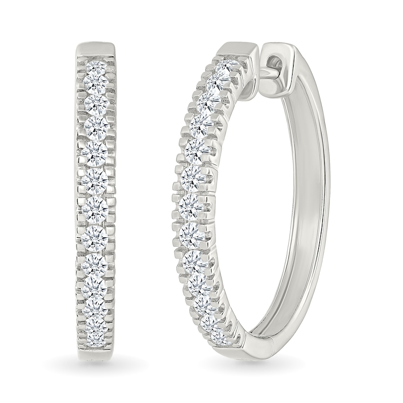 Main Image 1 of 1 CT. T.W. Lab-Created Diamond Hoop Earrings in Sterling Silver