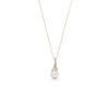 Thumbnail Image 0 of 6.0mm Freshwater Cultured Pearl and Diamond Accent Twist Drop Pendant in 10K Gold