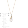 Thumbnail Image 2 of 6.0mm Freshwater Cultured Pearl and Diamond Accent Twist Drop Pendant in 10K Gold