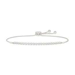 1 CT. T.W. Lab-Created Diamond Bubbles Line Bolo Bracelet in Sterling Silver - 9.0&quot;