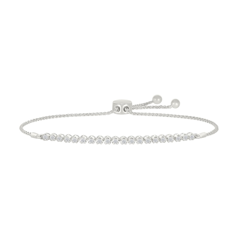 Main Image 1 of 1 CT. T.W. Lab-Created Diamond Bubbles Line Bolo Bracelet in Sterling Silver - 9.0&quot;