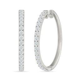 2 CT. T.W. Lab-Created Diamond Hoop Earrings in Sterling Silver