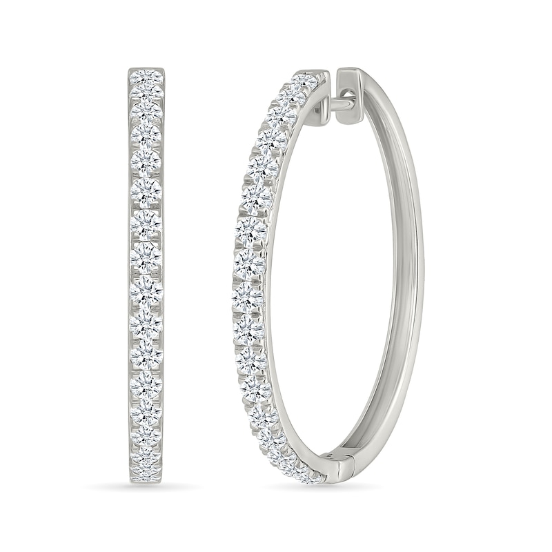 Main Image 1 of 2 CT. T.W. Lab-Created Diamond Hoop Earrings in Sterling Silver