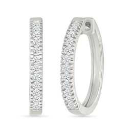 1/2 CT. T.W. Lab-Created Diamond Hoop Earrings in Sterling Silver