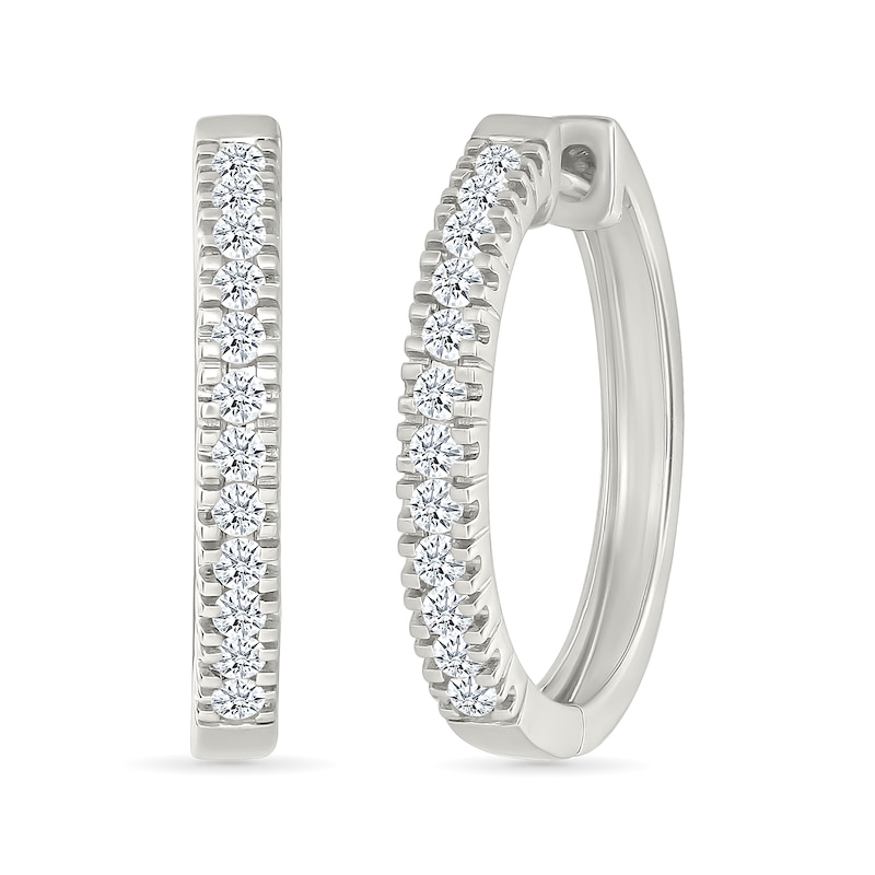 Main Image 1 of 1/2 CT. T.W. Lab-Created Diamond Hoop Earrings in Sterling Silver