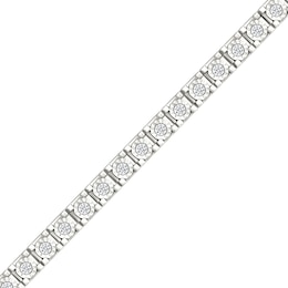 1 CT. T.W. Lab-Created Diamond Miracle Square Link Tennis Bracelet in Sterling Silver - 7.25&quot;