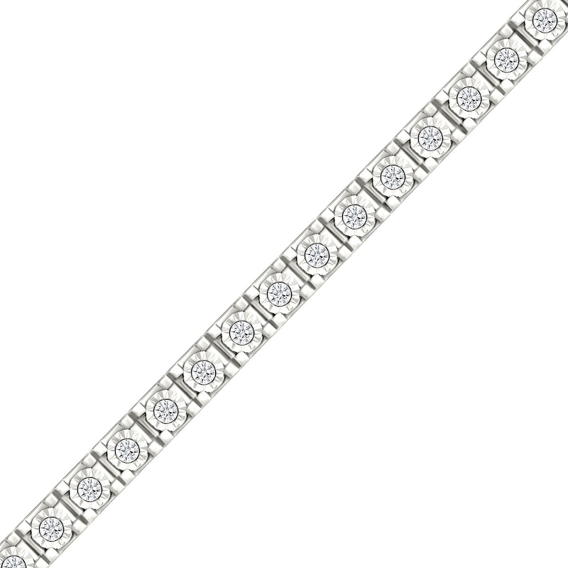 Main Image 1 of 1 CT. T.W. Lab-Created Diamond Miracle Square Link Tennis Bracelet in Sterling Silver - 7.25&quot;