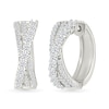 Thumbnail Image 1 of 1 CT. T.W. Lab-Created Diamond Triple Row Crossover Hoop Earrings in Sterling Silver