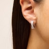 Thumbnail Image 2 of 1 CT. T.W. Lab-Created Diamond Triple Row Crossover Hoop Earrings in Sterling Silver