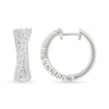 Thumbnail Image 3 of 1 CT. T.W. Lab-Created Diamond Triple Row Crossover Hoop Earrings in Sterling Silver