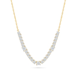 1-1/2 CT. T.W. Lab-Created Diamond Station Line Necklace in Sterling Silver with 10K Gold Plate