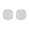 Thumbnail Image 1 of 1/2 CT. T.W. Cushion-Shaped Lab-Created Multi-Diamond Open Frame Stud Earrings in Sterling Silver