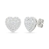 Thumbnail Image 1 of 1 CT. T.W. Heart-Shaped Lab-Created Multi-Diamond Frame Stud Earrings in Sterling Silver