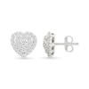 Thumbnail Image 3 of 1 CT. T.W. Heart-Shaped Lab-Created Multi-Diamond Frame Stud Earrings in Sterling Silver