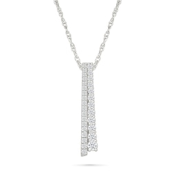 1/2 CT. T.W. Journey Lab-Created Diamond Double Bar Drop Pendant in Sterling Silver