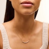 Thumbnail Image 2 of 1/2 CT. T.W. Lab-Created Diamond Five Stone Curved Bar Necklace in Sterling Silver with 10K Gold Plate