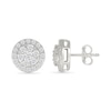 Thumbnail Image 3 of 3/4 CT. T.W. Lab-Created Multi-Diamond Frame Stud Earrings in Sterling Silver