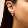 Thumbnail Image 2 of 3/8 CT. T.W. Lab-Created Diamond Three Stone Twist Hoop Earrings in Sterling Silver