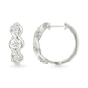 Thumbnail Image 3 of 3/8 CT. T.W. Lab-Created Diamond Three Stone Twist Hoop Earrings in Sterling Silver