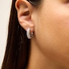 Thumbnail Image 2 of 1 CT. T.W. Lab-Created Diamond Graduated Triple Row Hoop Earrings in Sterling Silver