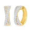 Thumbnail Image 1 of 1 CT. T.W. Lab-Created Diamond Triple Row Crossover Hoop Earrings in Sterling Silver with 10K Gold Plate